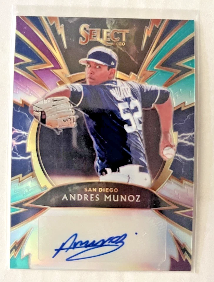 2020 Panini Select - Sparks Signatures Andres Munoz #SS-AM Tri-Color Prizm 32/49 - Image 1 of 2