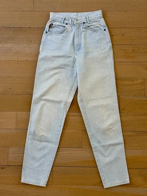 CHIC JEANS vintage hechos en EE. UU. talla 3 lavado ligero desteñido cintura alta TAPER 24 Foto 1 de 4