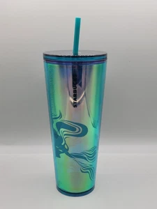 Starbucks Iridescent Teal Purple Siren Mermaid Tumbler Cup Venti 24oz NEW - Picture 1 of 6