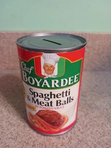 Vintage 1980er Chef Boyardee Spaghetti & Fleischbällchen Pasta Lebensmittel Dose MÜNZBANK - Bild 1 von 4
