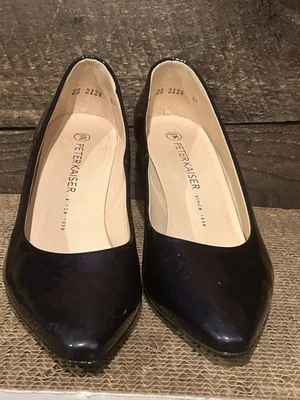 Mujer Peter Kaiser Tacón Apilado Azul Charol UK5 US7.5 Foto 1 de 4