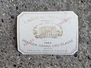 etiquette originale 1962 Château Margaux Wein Etikett Bordeaux wine label - Bild 1 von 1