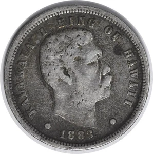 1883 Hawaiian Dime F ungeprüft #850 - Bild 1 von 2
