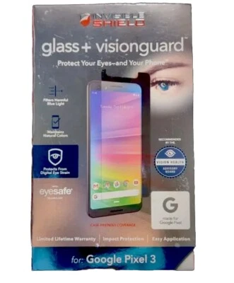 Screen Protector Google Pixel 3 InvisibleShield Glass + Visionguard Device Sold - Image 1 of 4