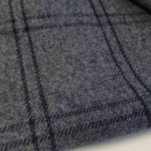 Beautiful Italian Superior Wool Check Fabric 60" 152cm Cloth Suit Coat Grey Navy - Picture 1 of 2