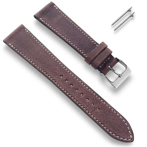 Reloj Marrón Veg Curtido Cuero Italiano Correa Banda Liberación Rápida en 22 20 19 18 - Imagen 1 de 4