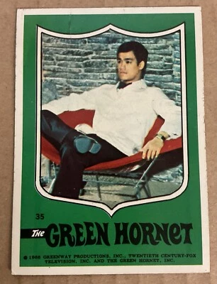 VINTAGE GREEN HORNET STICKER #35 (1966) Topps; Bruce Lee as Kato; Excellent; New - Image 1 of 4
