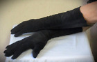 Vintage Women's Kidskin Black Suede Gloves Unlined New without tags Size 6 1/2