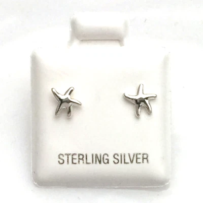 Pendientes Postes Estrella de Mar Playa Océano Tema Plata Esterlina TAMAÑO PEQUEÑO - NUEVOS Foto 1 de 2