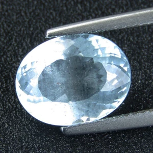 Piedra preciosa extraordinaria aguamarina natural sin calefacción de 4,33 quilates 12x9,4 mm forma ovalada - Imagen 1 de 5