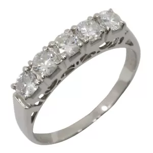One character Ring 5P diamond Pt850Platinum/diamond #5.8(US Size) 3.1g Women - Picture 1 of 6