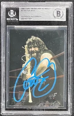 CACTUS JACK MICK FOLEY SIGNED 2000 COMIC IMAGES NO MERCY BECKETT AUTHENTIC 931 - Image 1 of 2