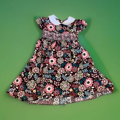 Marmellata Girls Dress Size 5 Floral Black - Image 1 of 4