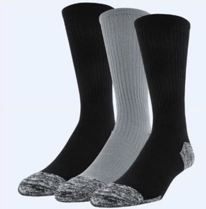 Athletic Works Men's Zoned Cushion Strategic Cushion Crew Sock, 3 Pack Size 6-12 - Picture 1 of 3