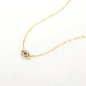 Lavishe 14K Gold Plated 925 Sterling Silver Evil Eye Chain Necklace - Picture 1 of 2