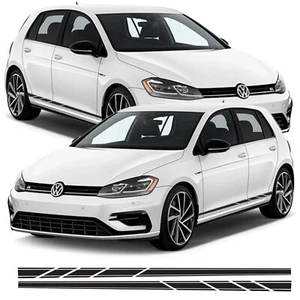 Slash Cut Side Stripes Graphics Decal Stickers Vinyl Kit Fits VW Volkswagen Golf - Picture 1 of 5