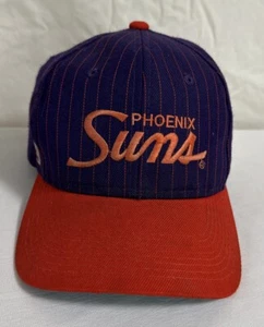 Vintage 90er Phoenix Suns Script Nadelstreifen Sport Specialties NBA Snapback Mütze - LESEN - Bild 1 von 19