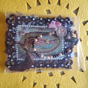 Wood Frame Door Blessing Virgen de Guadalupe - Picture 1 of 5