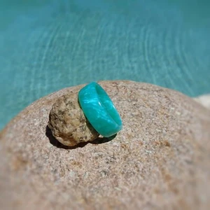 Sea Blue Pearl Acryl Resin Ring - Türkis Blau - Herren oder Damen - Handarbeit - Bild 1 von 4