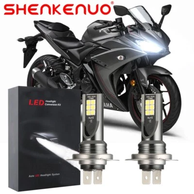 LED Headlight Bulbs For Yamaha YZF-R3 2015 2016 2017 6000K WHITE High Power Qty2 - Image 1 of 4