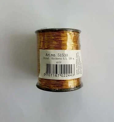 Metallic Gold or Silver Cord-Hanging thread or Jewellery Cord, 0.5, 1 & 2 mm P&P - Image 1 of 4