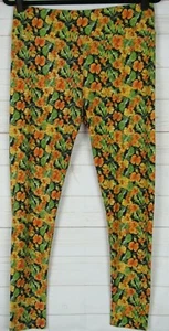 LuLaRoe Women's Leggings Navy Blue with Orange & Green Floral Size TC New - Picture 1 of 3