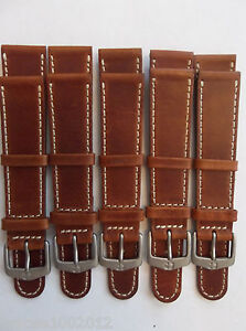 19MM**LOT OF 5 WENGER, SWISS ARMY, EDDIE BAUER SPORT WATCHBAND**7 1/2" *LEATHER*
