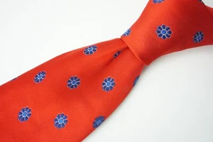 Corbata Turnbull & Asser Rojo Cereza Lapislázuli Azul Floral Seda POWER Hecha en Inglaterra - Imagen 1 de 6