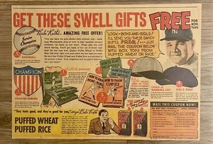1935 BABE RUTH QUAKER OATS MAIL-IN ADVERTISEMENT PUBLICATION YANKEES 14.5 X 9.75 - Picture 1 of 2
