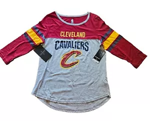NEW NBA Ultra Game Womens Size L Cleveland Cavaliers T-Shirt Raglan 3/4 Sleeve - Picture 1 of 14