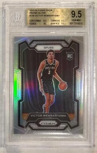 2023-24 Victor Wembanyama Panini Prizm Silver Prizms RC - BGS 9.5 Gem Mint mit 10 - Bild 1 von 2