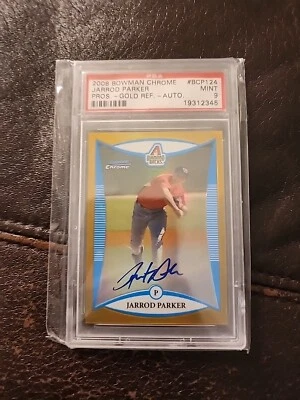 2008 Bowman Chrome Jarrod Parker Gold Refractor Auto BCP124, PSA 9 Foto 1 de 2