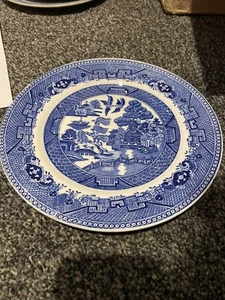 Churchill Willow Pattern Dinner Plate 10.5” Blue and White Tableware - Picture 1 of 2