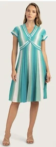 Trina Turk Bonet Dress Blue LARGE Great Conditon MSRP $388 - Picture 1 of 5