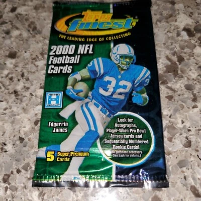 2000 TOPPS FINEST FOOTBALL CARD PACK POS.ROOKIE-REFRACTOR+FREE BRADY CARD - Image 1 of 3