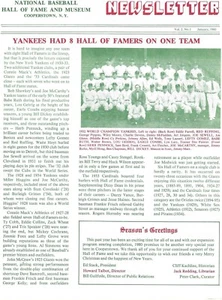 January 1980 National Baseball Hall Of Fame and Museum Newsletter -Yankees Cover - Picture 1 of 5