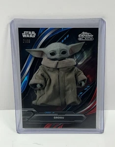 2024 Topps Chrome Black Star Wars GROGU # 5 Blue Red Lava Refractor /99 - Picture 1 of 2