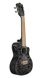LANIKAI QUILTED MAPLE BLACK STAIN CONCERT ACOUSTIC ELECTRIC UKULELE QMBKCEC - Picture 1 of 5