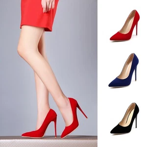 Sexy Stiletto Big Size Pumps Crossdresser Mens Suede Red LGBTQ Women Shoes 40-47 - Picture 1 of 25