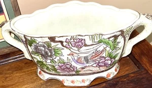 Vintage Japanese Porcelain Gold Accented Painted Birds Foot Bath Gorgeous!! - Picture 1 of 9