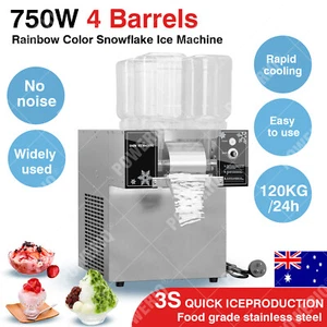 4 Barrels Rainbow Color Snowflake Ice Machine Snow Cone Shaving Maker Smoothie - Picture 1 of 19