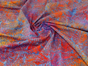 John Louden Cotton Batik Fabric Orange - per metre - Picture 1 of 6