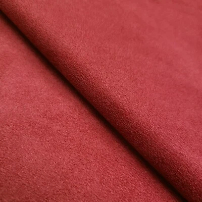 Lápiz labial rojo ultrasuave tapicería gamuza tela 58"" por yarda poliéster imitación Foto 1 de 4