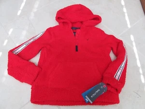 NEW Nautica Sherpa Fleece Half Zip Hoodie Sweatshirt Girls size 6X Red $47.50 - Picture 1 of 5