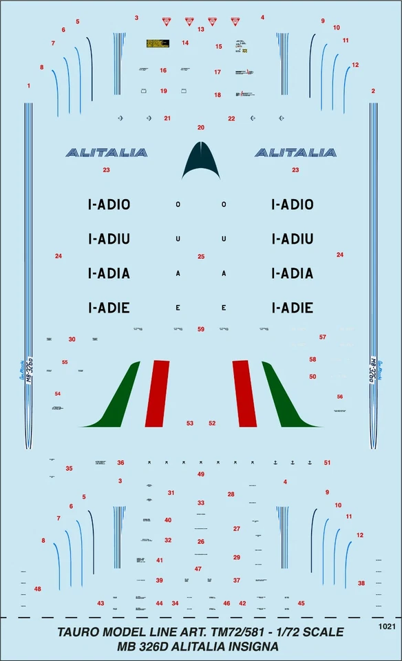TAURO MODEL TM72/581 AERMACCHI MB-326D VERSIONE ALITALIA SCALA 1:72 - Immagine 1 di 3