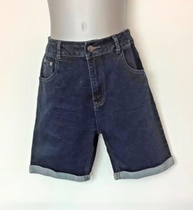 FIRETRAP Dark Wash Stretch Denim Bermuda Shorts with Turn Ups 13 Years - Imagen 1 de 10