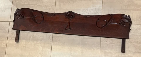 Antique Wood Backsplash Headboard Top Decorative Piece Art Deco Cover