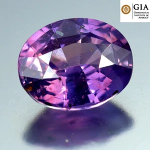 GIA Certified 1.37 ct Oval (7 x 6 mm)Sri Lanka Unheated Pinkish Purple Sapphire - Picture 1 of 3