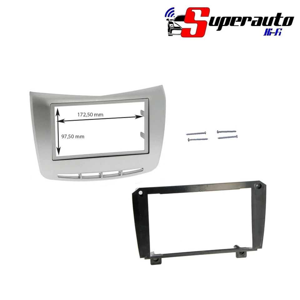 Mascherina Autoradio Fit Lancia Delta III 2008-2014 senza cassetto Argento - Immagine 1 di 1