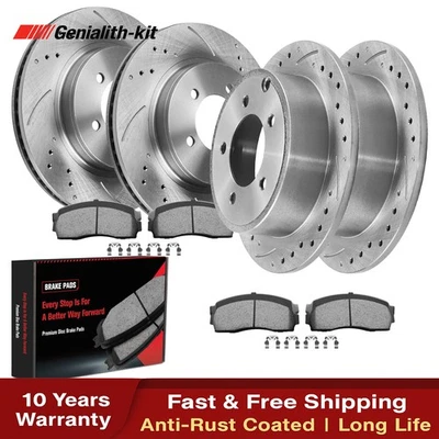 Front Rear Drilled Rotors Brake Pads for 2002 2003-2005 Ford Explorer Mercury — 第 1/4 张图片